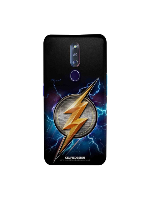 

CelfieDesign Black & Blue Flash Storm Oppo F11 Pro Slim Back Case