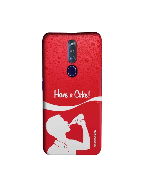 

CelfieDesign Red & White Printed Oppo F11 Pro Slim Back Case