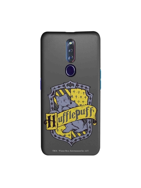 

CelfieDesign Grey & Yellow Crest Hufflepuff OPPO F11 Pro Slim Back Case, Grey melange