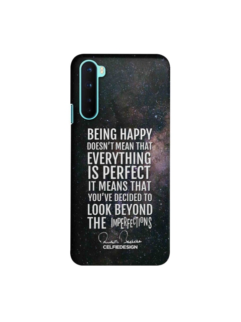 

CelfieDesign Multicoloured Inspirational OnePlus Nord Slim Back Case, Black