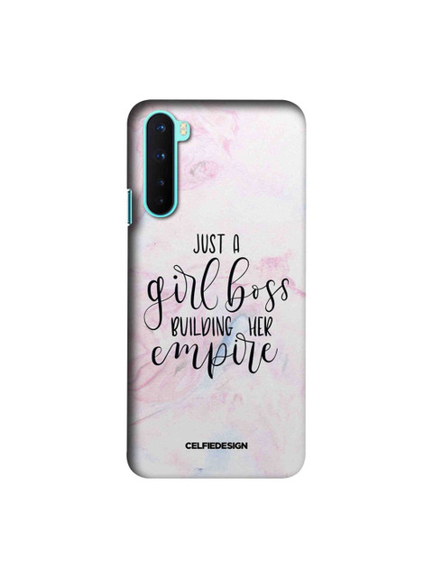 

CelfieDesign White & Pink Typography Printed Plastic OnePlus Nord Slim Back Case