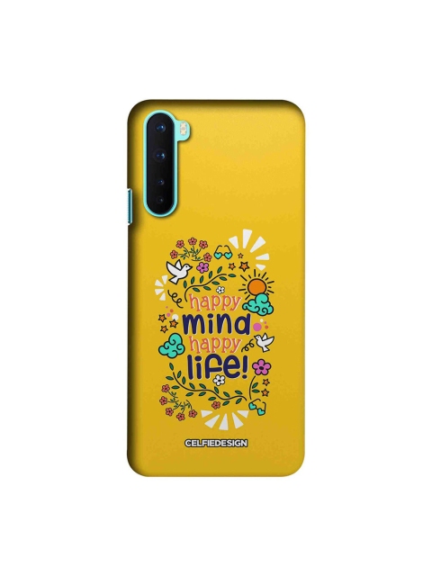 

CelfieDesign Yellow & Blue Happy Mind Happy Life Plastic OnePlus Nord Slim Back Case