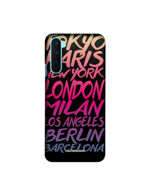

CelfieDesign Black & Pink Printed Plastic OnePlus Nord Slim Back Case