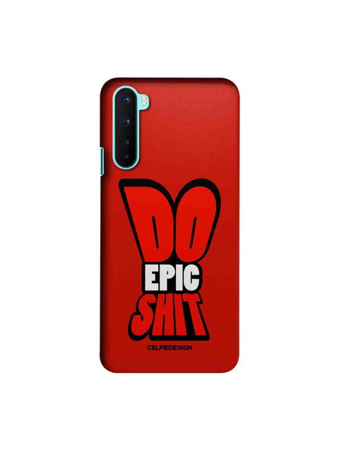 

CelfieDesign Red & White Typography OnePlus Nord Slim Back Case