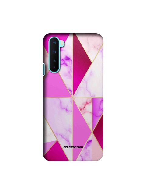

CelfieDesign White & Pink Printed Plastic OnePlus Nord Slim Back Case