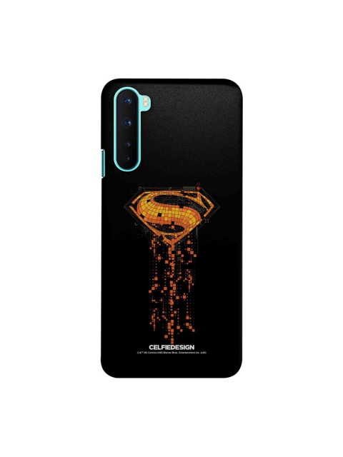 

CelfieDesign Black & Orange Superman Mosaic Printed OnePlus Nord Slim Back Case