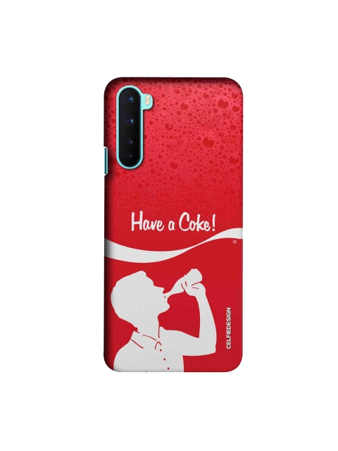 CelfieDesign Red & White Printed Plastic OnePlus Nord Slim Back Case