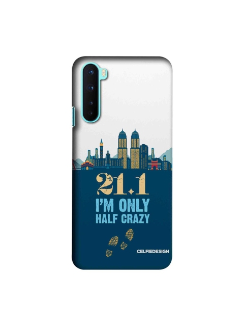 

CelfieDesign White & Blue Half Crazy Plastic OnePlus Nord Slim Back Case