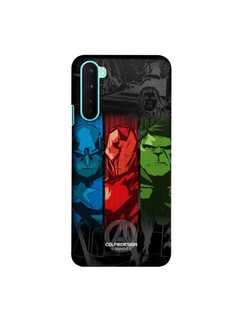 

CelfieDesign Black & Blue Avengers Sketch OnePlus Nord Slim Back Case