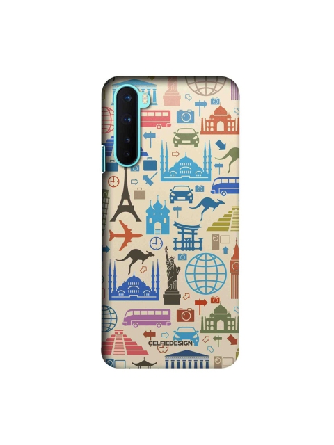 

CelfieDesign Beige & Blue Printed Plastic OnePlus Nord Slim Back Case