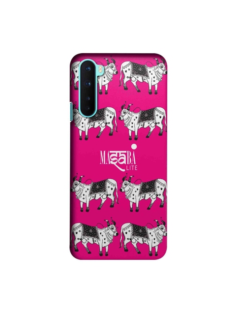 

CelfieDesign Pink & White Masaba Cow Print Printed OnePlus Nord Slim Back Case