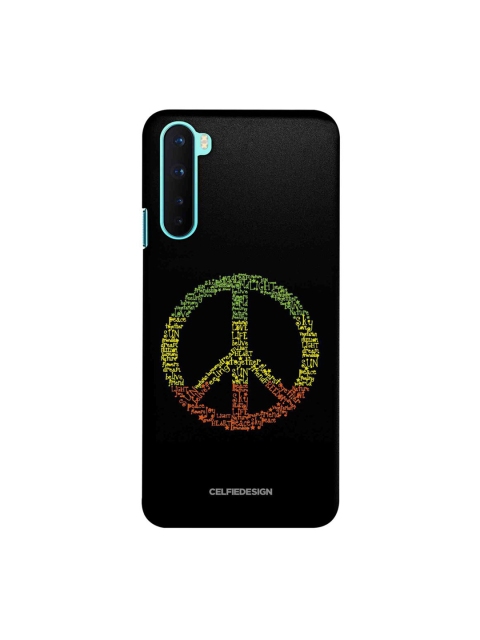 

CelfieDesign Black & Green Symbol of Peace Printed OnePlus Nord Slim Back Case