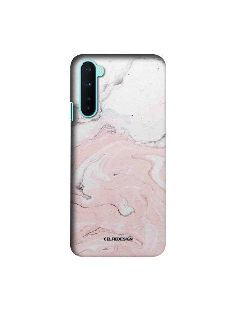 

CelfieDesign White & Pink Printed Plastic OnePlus Nord Slim Back Case