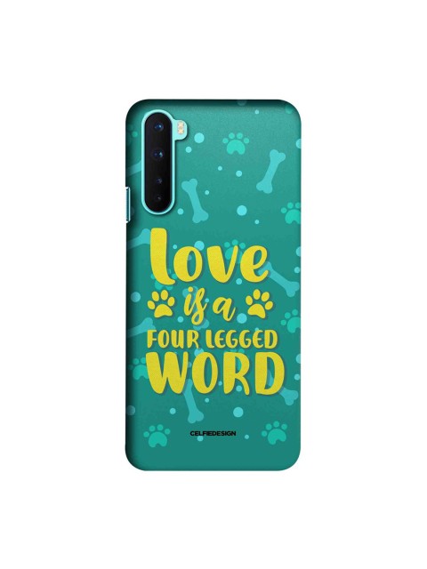 

CelfieDesign Multi-Coloured Love Is A Four Legged Word OnePlus Nord Back Case