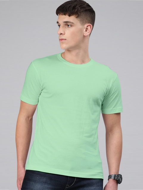 

BE AWARA Men Sea Green Cotton T-shirt