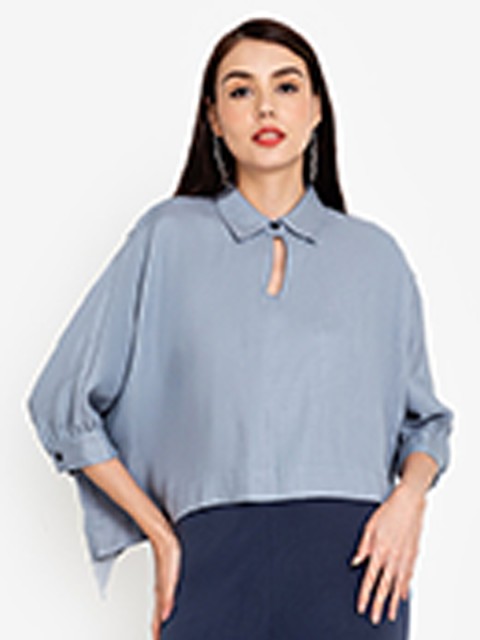 

ZALORA BASICS Blue Bishop Sleeves Top