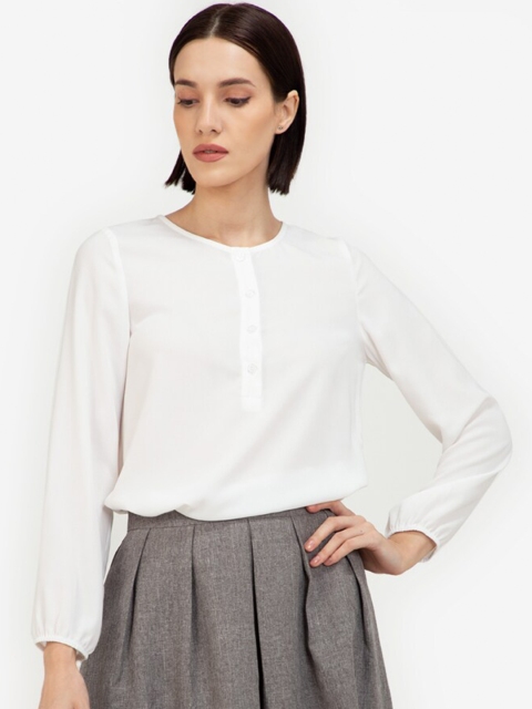 

ZALORA WORK White Bishop Sleeves Top
