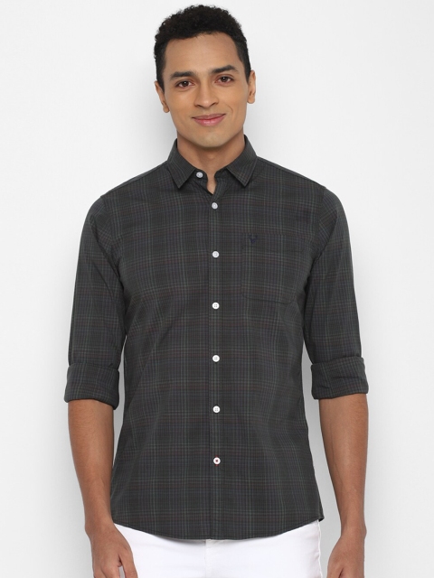

Allen Solly Sport Men Charcoal Grey & White Checked Cotton Blend Casual Shirt