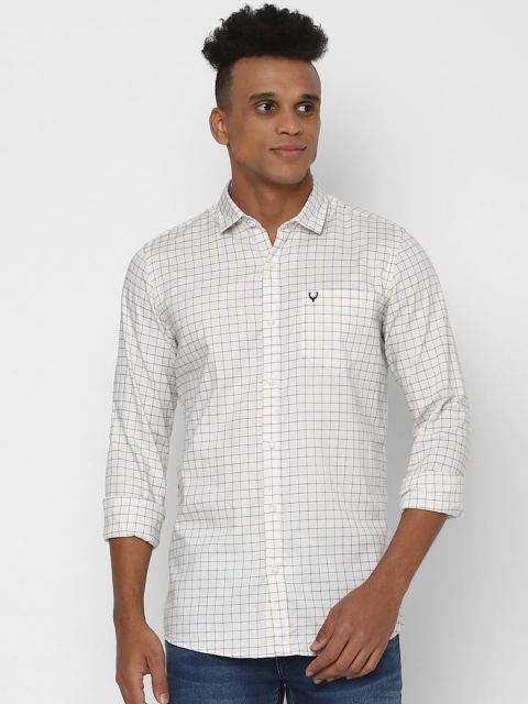 

Allen Solly Sport Men White Grid Tattersall Checks Checked Casual Shirt