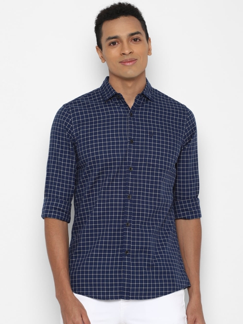 

Allen Solly Sport Men Navy Blue Grid Tattersall Checked Casual Shirt