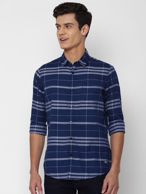 

Allen Solly Sport Men Navy Blue Tartan Checks Checked Casual Shirt
