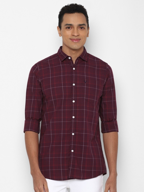 

Allen Solly Sport Men Maroon Windowpane Checks Casual Shirt