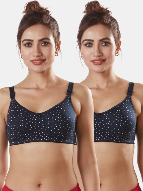 

Sonari Navy Blue Abstract Bra