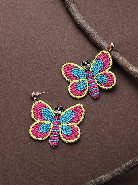 

Mali Fionna Pink & Blue Quirky Drop Earrings