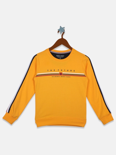 

Monte Carlo Boys Yellow & Black Printed Cotton Sweatshirt