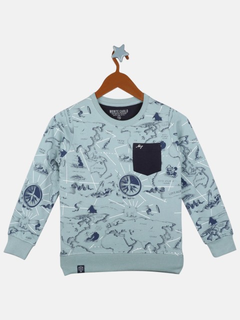 

Monte Carlo Boys Green Printed Cotton Sweatshirt