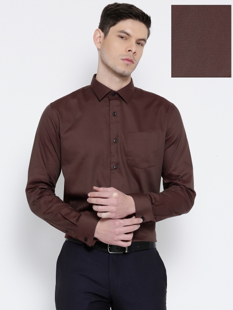 

Blackberrys Men Burgundy Slim Fit Solid Formal Shirt