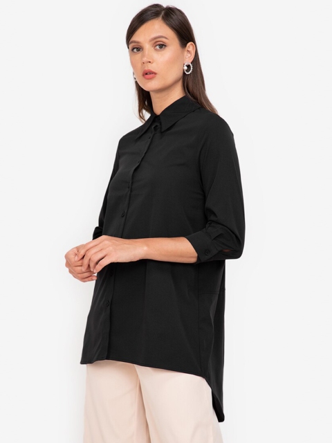 

ORIGIN BY ZALORA Black High-Low Longline Top