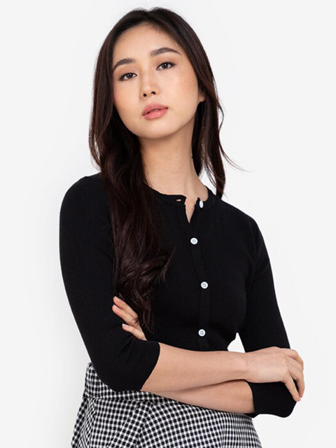 

ZALORA BASICS Women Black Solid Crop Top