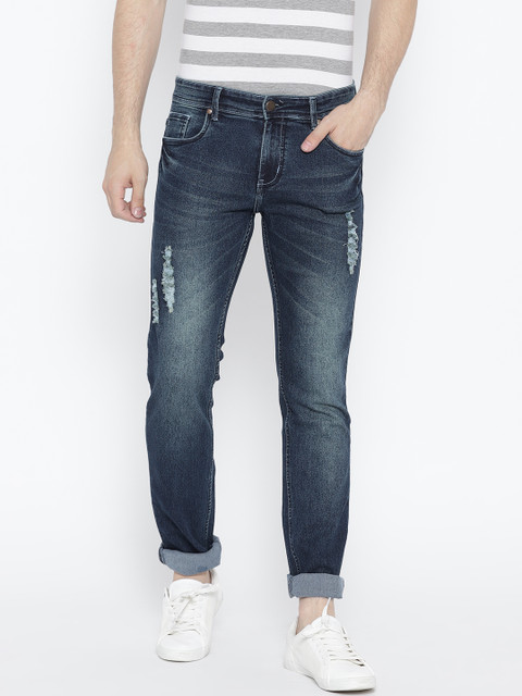 

High Star Men Blue Slim Fit Mildly Distressed Stretchable Jeans