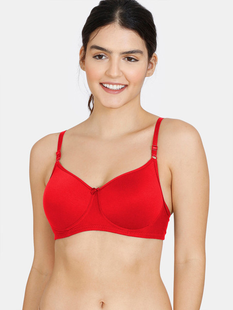 

Rosaline by Zivame Red Solid Lightly Padded T-Shirt Bra