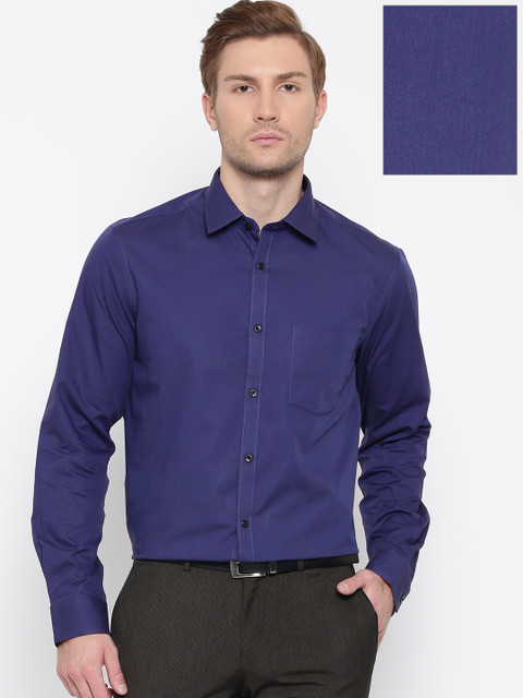 

Blackberrys Men Blue Slim Solid Formal Shirt