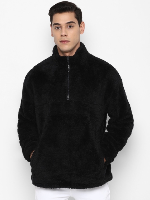 

FOREVER 21 Men Black Faux Fur Sweatshirt