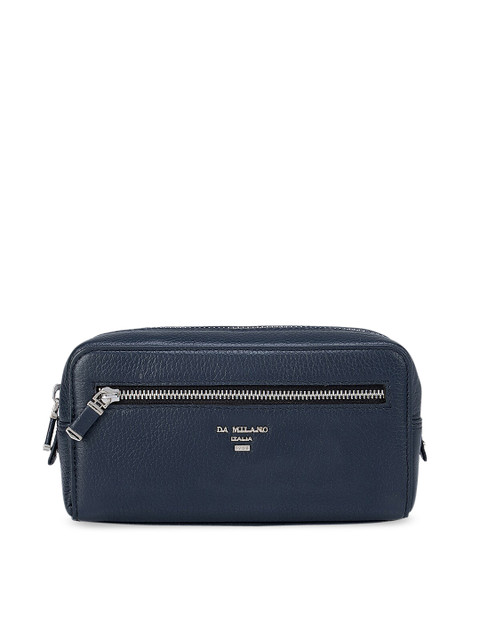 

Da Milano Blue Textured Leather Travel Pouch
