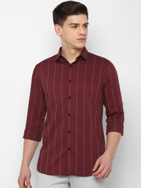 

Allen Solly Men Maroon Slim Fit Vertical Striped Casual Shirt