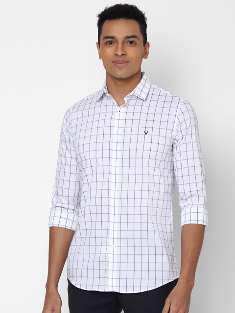 

Allen Solly Men White Slim Fit Grid Tattersall Checked Casual Shirt