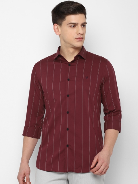 

Allen Solly Men Maroon Slim Fit Striped Casual Shirt