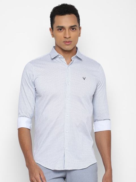 

Allen Solly Men Blue & Black Slim Fit Printed Pure Cotton Casual Shirt