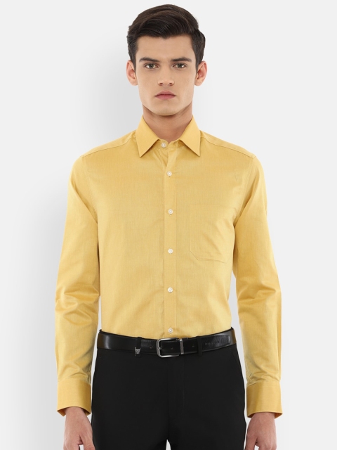

Louis Philippe Men Yellow Pure Cotton Formal Shirt