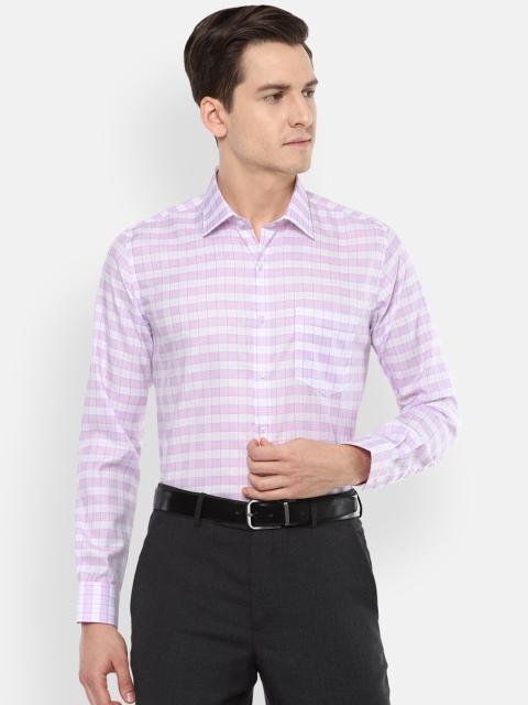 

Van Heusen Men Pink Slim Fit Checked Pure Cotton Formal Shirt