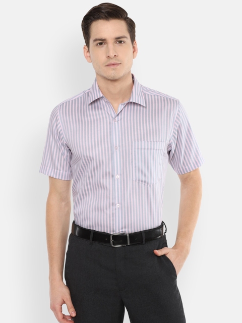 

Van Heusen Men Blue Vertical Striped Cotton Formal Shirt