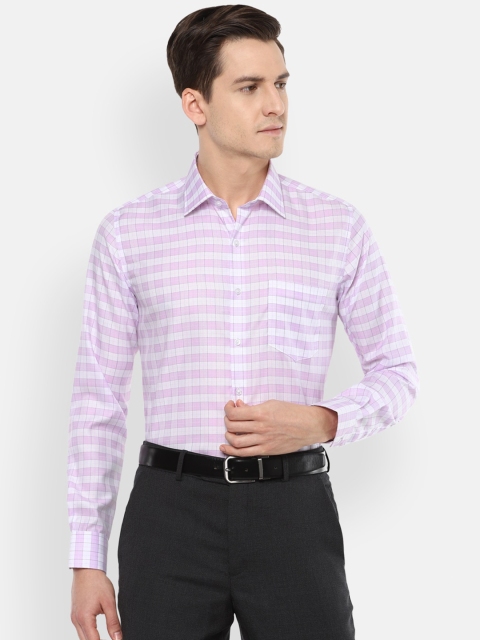 

Van Heusen Men Pink Slim Fit Checked Pure Cotton Formal Shirt