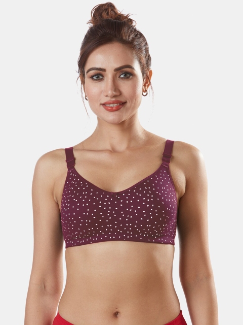 

Sonari Burgundy & White Abstract T-shirt Bra nivyawine32B