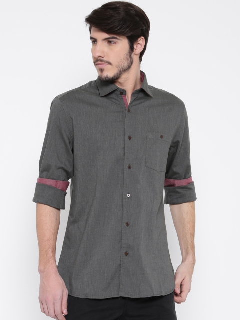 

Blackberrys Men Grey Solid Casual Shirt