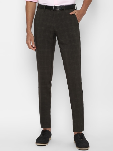 

Allen Solly Men Grey Checked Slim Fit Trousers