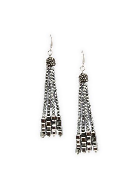 

Mali Fionna Silver-Toned Contemporary Drop Earrings